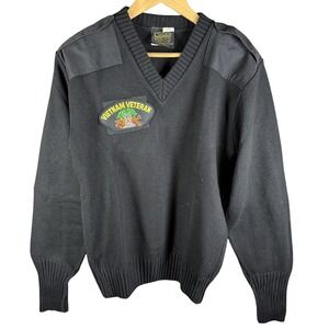 Citadel Sweater Mens Medium Vietnam Veteran V Neck Military Pullover AB-458